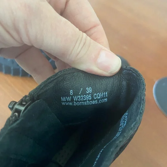 Born Leather Black Ankle Booties with Buckle Detail - Picture 7 of 11